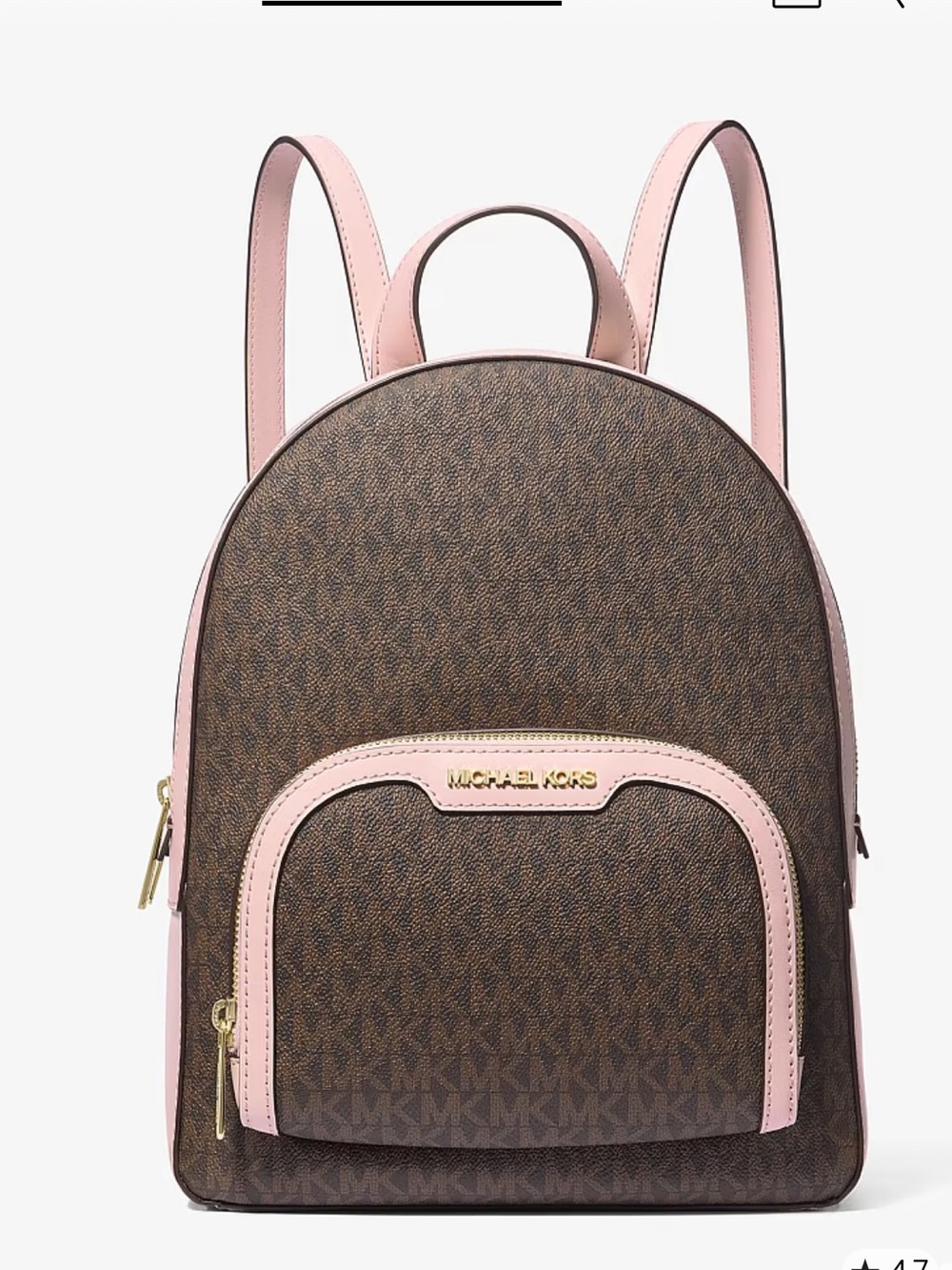Michael Kors Jaycee Medium Zip Pocket Logo Backpack
Powder Blush 
NWT